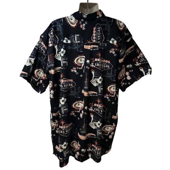 Mens Vintage Hawaiian Style All Over Graphic Print Button Up Shirt 4XL Pocket - Picture 3 of 7